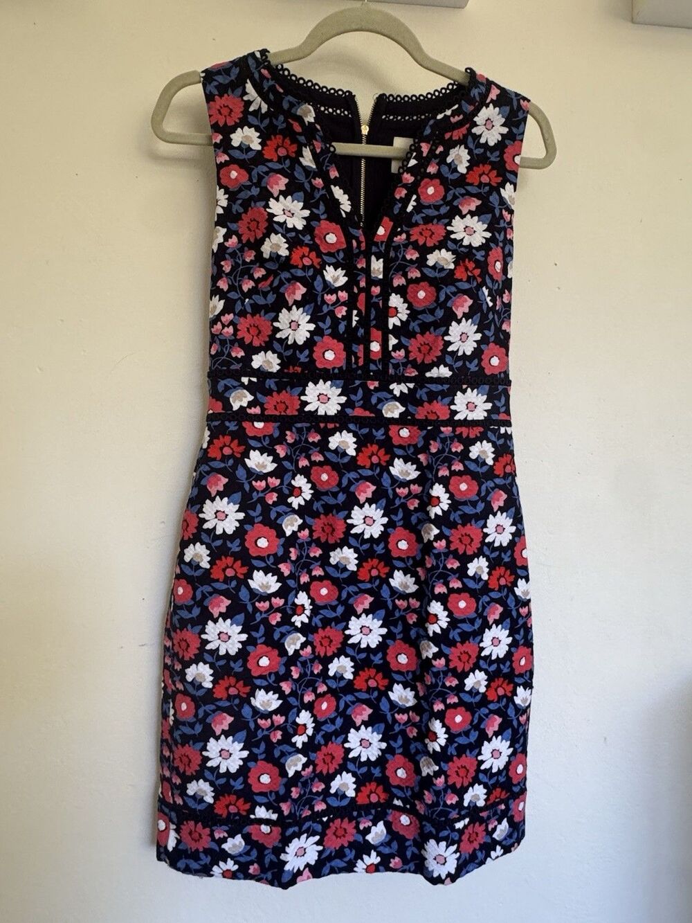 NWOT Kate Spade New York Daisy Jacquard Sheath Dress 2 Navy Floral Wedding Guest